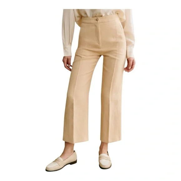 ✨ NEW WITH TAGS ✨SÉZANE ~ Martin Crop Trousers in Cream Size 34 (US 2) ✨ - Picture 4 of 10
